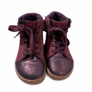 Birkenstock Bartlett Toddler Boots EU 28 US 11 Purple Suede Metallic Toe Zip Up
